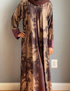 Burgundy Marble Abaya