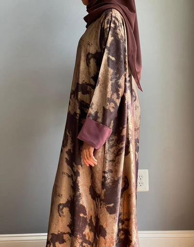 Burgundy Marble Abaya